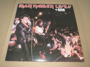 IRON MAIDEN -LIVE + ONE- AWESOME RARE PRESS LP VINYL METALLICA JUDAS GREECE RED - Picture 1 of 6