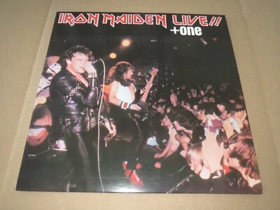 IRON MAIDEN -LIVE + ONE- AWESOME RARE PRESS LP VINYL METALLICA JUDAS GREECE RED - Image 1 of 4