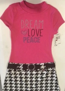 NWT Girls PINK & VIOLET Houndsound Dream Love Peace Dress XL - Picture 1 of 2