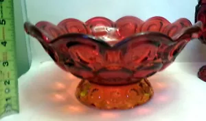 LE SMITH MOON & STARS Large Centerpiece BOWL Red Rubina - Picture 1 of 7