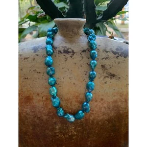Turquoise Freshwater Baroque Pearl Necklace - Picture 1 of 5