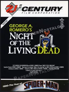 NIGHT OF THE LIVING DEAD - Original 1989 Trade AD / ADVERT_ George Romero _ 1990 - Picture 1 of 1