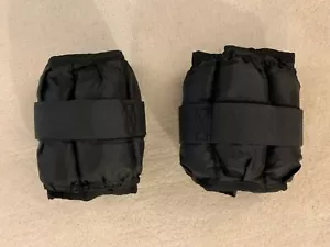 SET OF 2 UNBRANDED ANKLE WEIGHTS 5 LB. COMBINED BLACK ADJUSTABLE STRAP - Picture 1 of 3