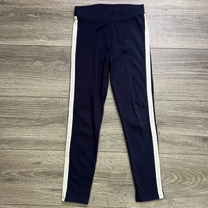 Janie and Jack Girls Dark Blue Pants size 6 White Silver Side Stripe Stretch - Picture 1 of 6
