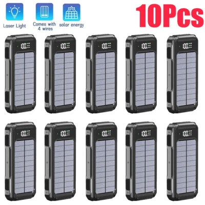 10Pcs Super 9000000mAh 4 Output Portable Charger Solar Power Bank for Cell Phone - Image 1 of 4