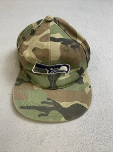 Seahawks Hat New Genesis Snap Back Adjustable Camo Seattle 100% Polyester Unisex - Picture 1 of 7