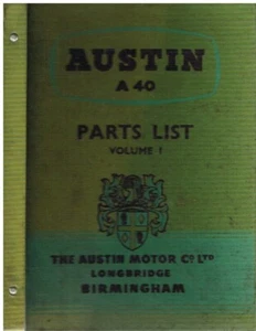 AUSTIN A40 SAL COUPE COUNTRYMAN SPORTS VAN PICK-UP 1947-53 FACTORY PARTS MANUAL - Picture 1 of 1