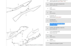SUZUKI 2007-2011 AN400 BURGMAN RIGHT CENTER LEG COVER SHIELD PANEL NS175 - Picture 1 of 2