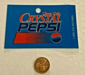 Vintage 2.5x3.5" Crystal Pepsi Vending Machine Tag Very Rare NOS - Picture 1 of 2