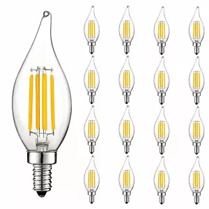 16x Luxrite 5W Vintage Candelabra LED Bulb Dimmable 5000K 550lm Cool White E12 - Picture 1 of 7