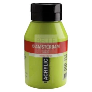 COLORE ACRILICO 617 VERDE GIALLASTRO SERIE AMSTERDAM "ACRYLIC" FLACONE DA 1L - Picture 1 of 4