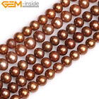 Freshwater Pearl Beads Round Natural Gemstone For Jewelry Making 15"5Mm
