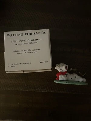 Grolier Disney Dálmata Esperando a Santa Ornamento 1998 Foto 1 de 3