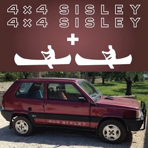 Panda 4x4 Sisley Paar Aufkleber Tür 2 Kanu Unten Anschluss Messen Original - Bild 1 von 3