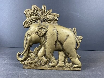Brass Tone Elephant Door Stop or Book End  - Image 1 of 4
