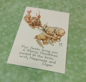 Kewpie Christmas Postcard 1976 Rose O'Neill 3.5x5.5" Gifts on Sled - Picture 1 of 3