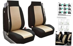 Front Set Cloth Car Seat Covers for Bucket Seats, 2 Piece Universal Fit, - Picture 1 of 7