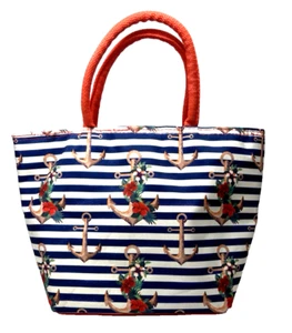 Maritim Blumen Anker Thermo Brotzeittasche Kühlbox Strand Schule Büro Chic - Bild 1 von 10