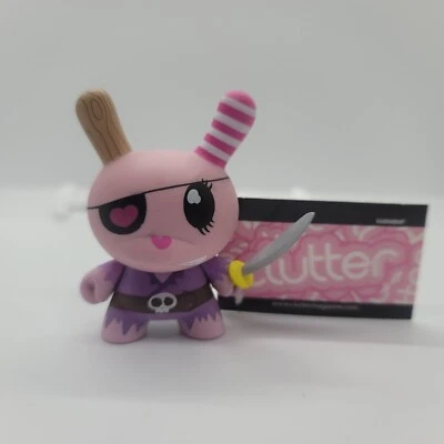 Kidrobot Dunny 2008 Series 5 Vinyl Pirate w/ Sword Loose Figure Clutter Pink - Image 1 of 4