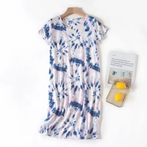 Women Nightgown Sleepwear Pajamas Woman Short Sleeve Sleep Dress Nightshirt Top - Picture 1 of 57