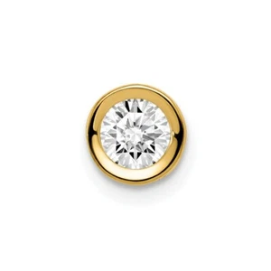 14K Yellow Gold 5mm Cubic Zirconia Bezel Pendant - Picture 1 of 4
