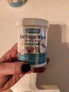 Ear Cleaner Finger Wipes Gentle Large Size Cleaning Pads for Dogs & Cats -60 Pcs - Picture 1 of 5