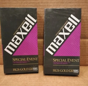 1- MAXELL Special Event HGX-GOLD 120 VHS Blank Video Cassette Brand New Sealed - Foto 1 di 3