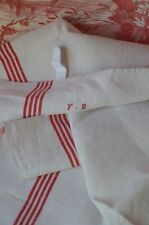 One classic French pure linen kitchen towel or torchons, FB monogram