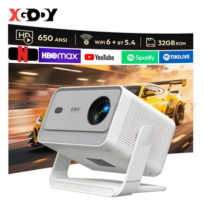 XGODY 4K FHD Native 1080P Projector LED WiFi Smart Home Theater Cinema Projector - Image 1 of 4