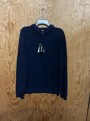 RLX Ralph Lauren 男式大号海军蓝羊绒连帽毛衣 $348 — 第 1/4 张图片