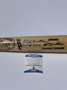 Eddie Mathews Autograph Signed Louisville Slugger Bat PSA COA 512 HR HOF 78 - Picture 1 of 2