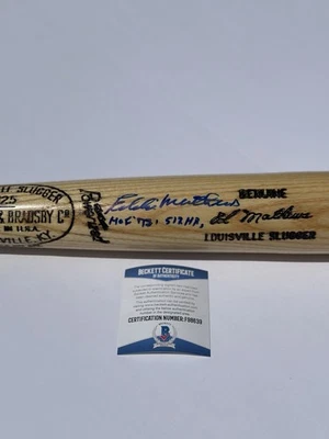 Eddie Mathews Autograph Signed Louisville Slugger Bat PSA COA 512 HR HOF 78 - Image 1 of 2