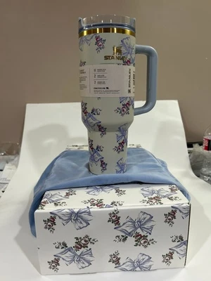 Stanley X Tumbler Love Shack Fancy 40oz Holiday Rosa Beaux Blue Gift ( NEW ) - Image 1 of 4