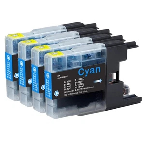4 Cyan Ink Cartridges for use with Brother MFC-J430W, DCP-J525W, MFC-J6710D - Picture 1 of 4