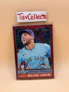 2025 Topps Heritage - George Springer #393 Chrome Burgundy Sparkle Refractor - Picture 1 of 2