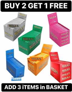 Rizla Green orginal Regular Medium Thin Rolling Papers With Cut Corners booklets - Picture 1 of 6