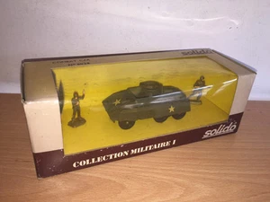 Solido Military Collection 6028 COMBAT CAR with 2 Toy Soldiers MIB Vintage - Picture 1 of 4