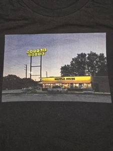 Waffle House T-shirt Large Black Smothered Covered Grits 247 Diner Greasy Spoon - Picture 1 of 8