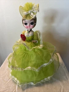Muñeca Bradley Ojos Grandes Elegante Southern Belle Verde Vestido y Sombrero 12" De Colección Años 70 - Imagen 1 de 10