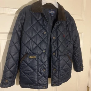 Ralph Lauren Blue Boys Quilted Barn Jacket - Size 7 - Picture 1 of 4