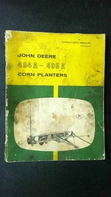 Plantadoras de maíz John Deere 494A 495A manual del operador guía de equipo vintage Foto 1 de 2