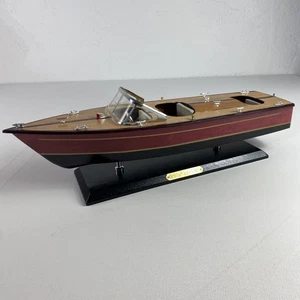Chris Craft Model Boat Triple Cockpit Hampton Nautical Yacht Wood 14" x 5" x 6" - Picture 1 of 19