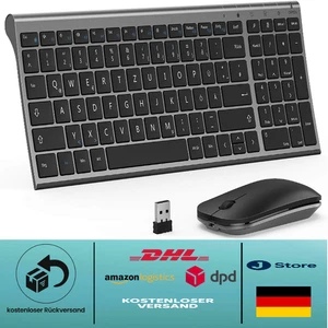 Kabellose Tastatur Maus Set | Leise Metalltastatur | 60 Tage Akkulaufzeit - Bild 1 von 7