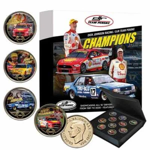 110304 2020 DICK JOHNSON DJR TEAM PENSKE CHAMPIONS ENAMEL 10 PENNY COLLECTION - Picture 1 of 1