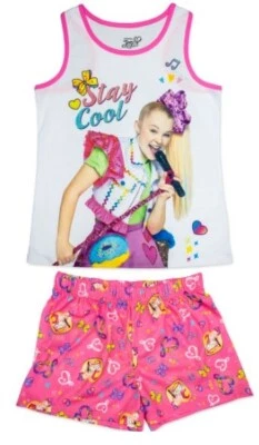 Conjunto de pijama sin mangas y pantalones cortos JoJo Siwa para niñas - talla 10-12 Foto 1 de 4