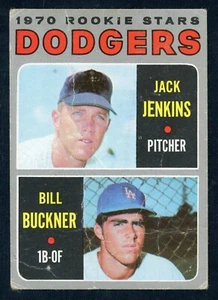 1970 Topps Rookie Stars Bill Buckner, Jack Jenkins #286 (RC) LA Dodgers PLIEGUE - Imagen 1 de 2