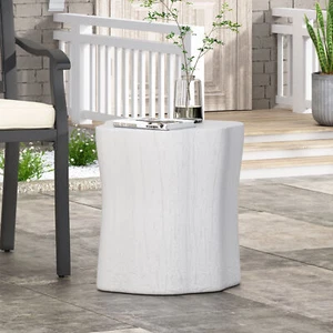 16"x14" Magnesium Oxide End Accent Side Table Home Living Room White - Picture 1 of 12