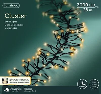 Lumineo Lichterkette Cluster 3000 LED 28 m warm weiß / klassisch warm - Bild 1 von 4