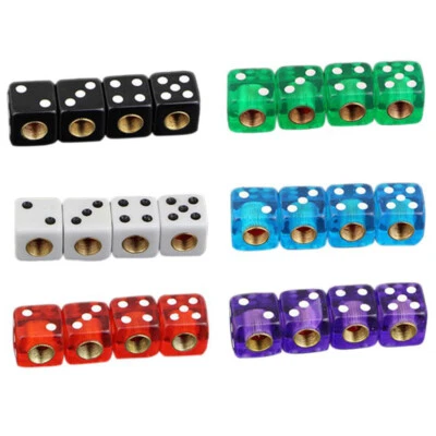 4x Tapas de vástago de válvula de rueda de dados transparentes para cubierta antipolvo de coche/bicicleta/camión Foto 1 de 4