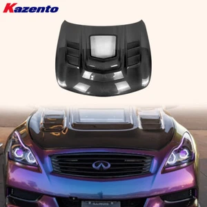 For Infiniti G37 4 Door Sedan 08-13 Carbon Fiber Clear Glass Vented Front Hood - Picture 1 of 7